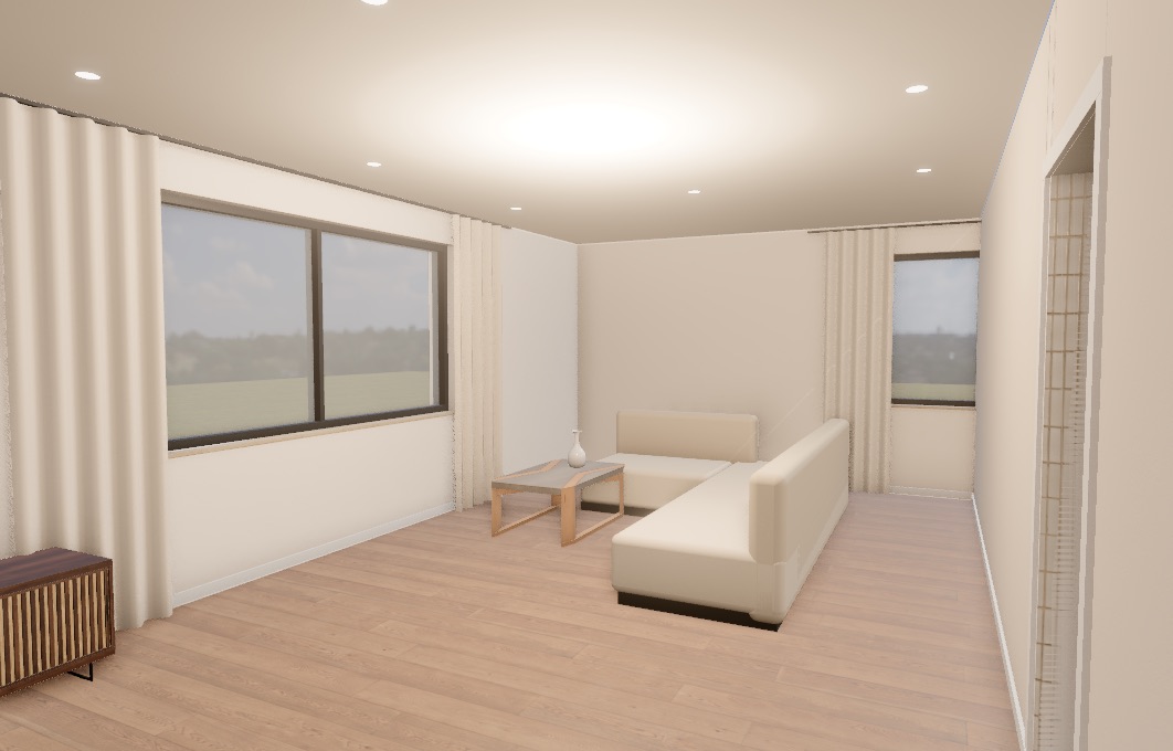 Real-time 3D view of the living room